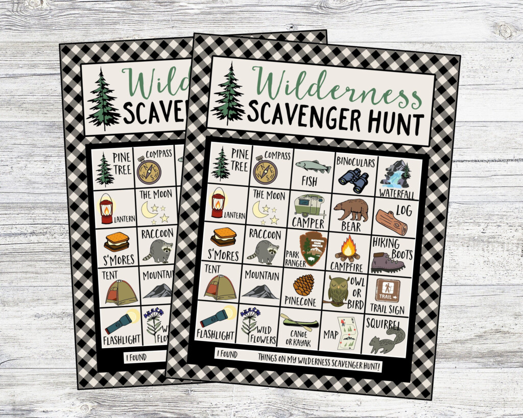 Printable Wilderness Scavenger Hunt Instant Digital Download Great 