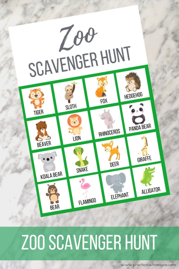 Printable Zoo Scavenger Hunt Printable Templates