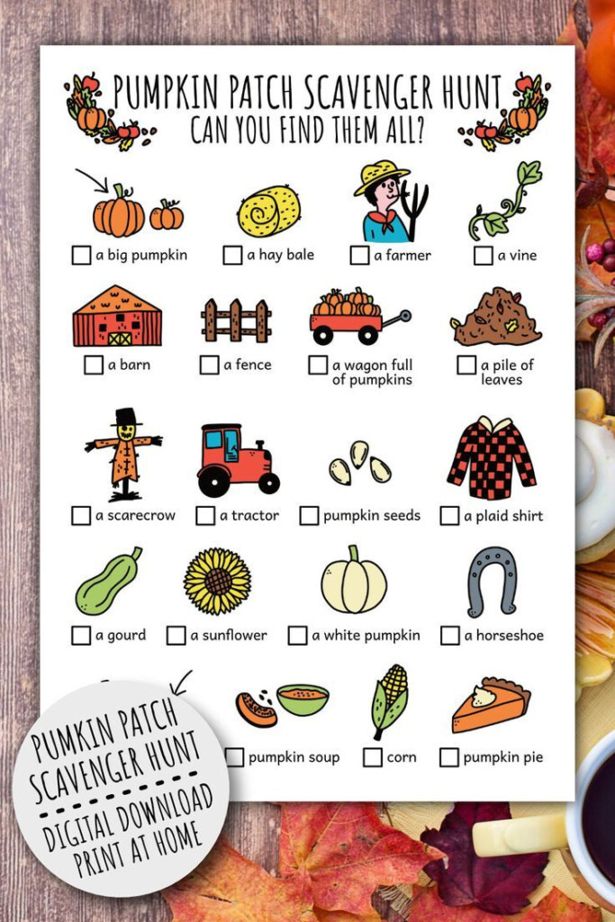 Pumpkin Patch Scavenger Hunt For Kids Fall Treasure Hunt Autumn Party 