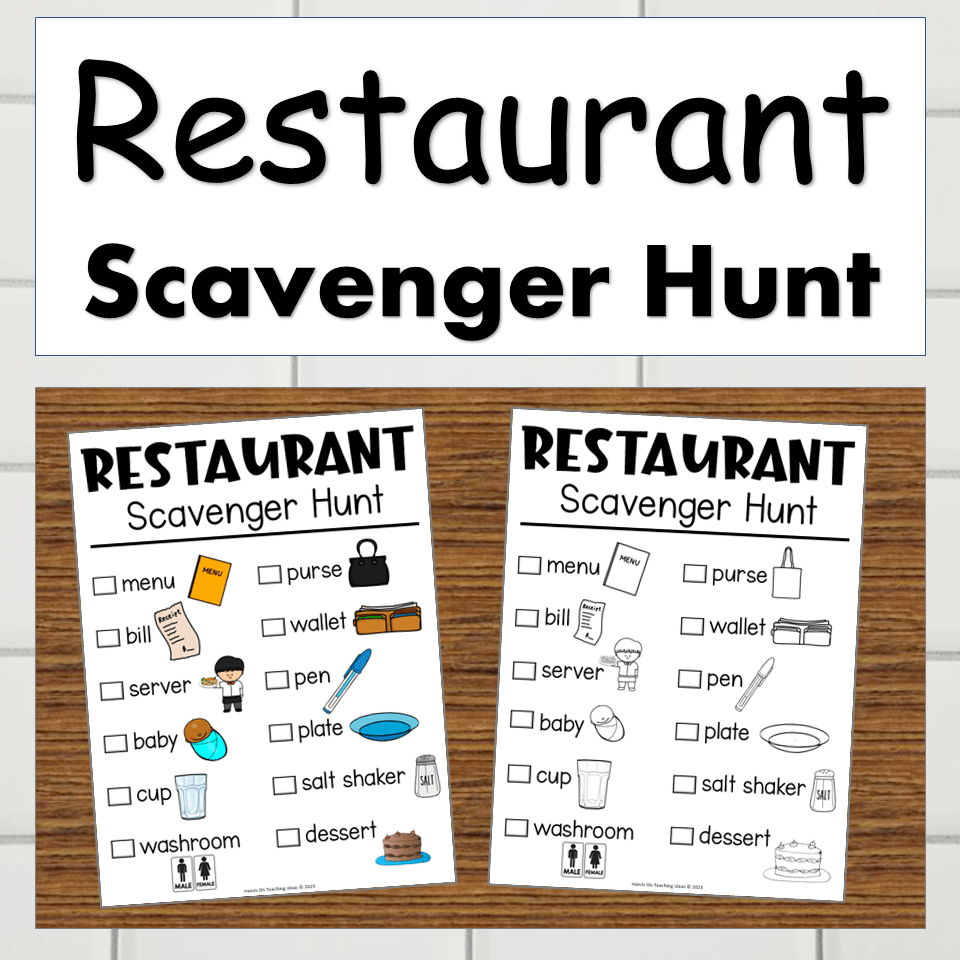 Restaurant Scavenger Hunt Hands On Teaching Ideas