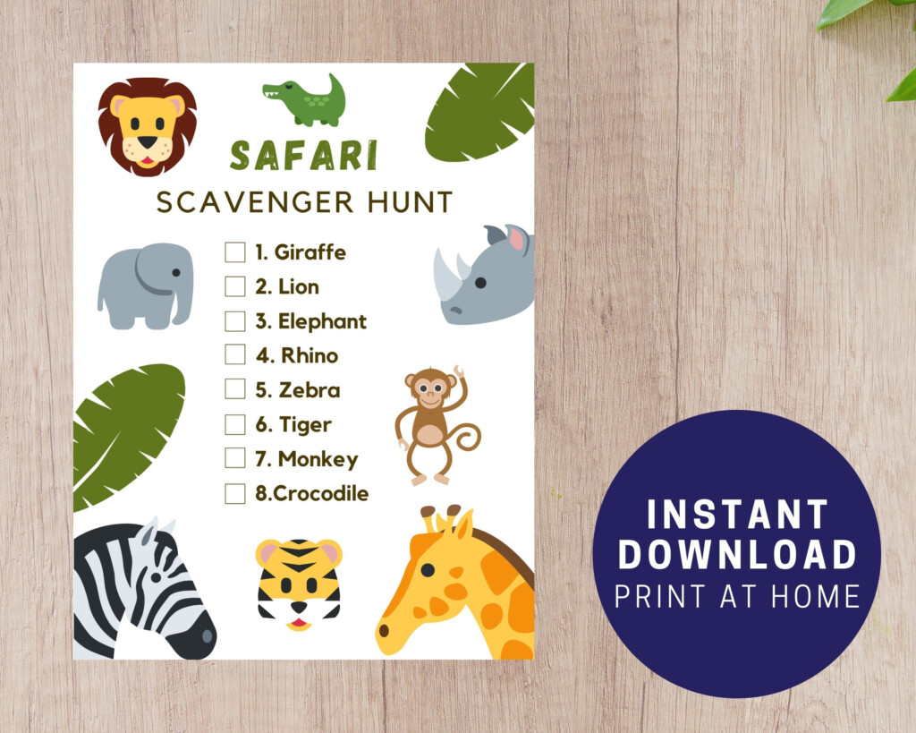 Safari Scavenger Hunt Printable Safari Party Game activity Etsy Finland