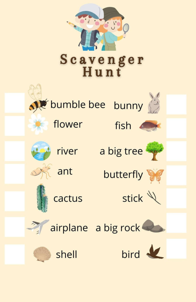 Scavenger Hunt For Pre K Kids PDF Digital Print Etsy