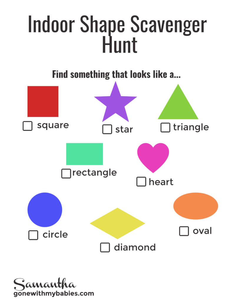 Shape Scavenger Hunt Printable