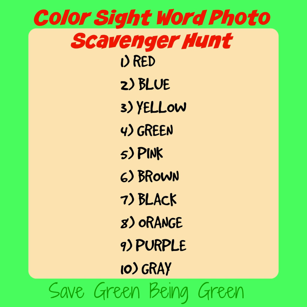 Sight Word Scavenger Hunt