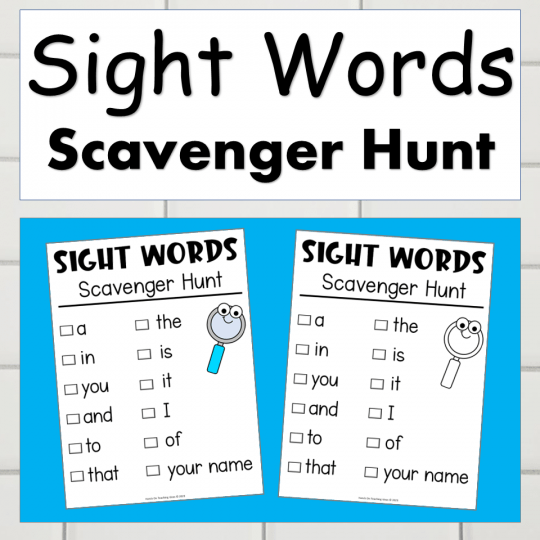 Sight Words Scavenger Hunt Hands On Teaching Ideas