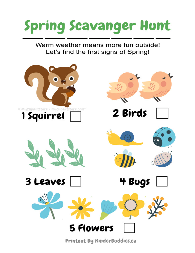 Spring Scavenger Hunt Free Printable 