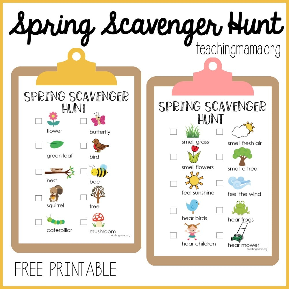 Spring Scavenger Hunt Free Printable