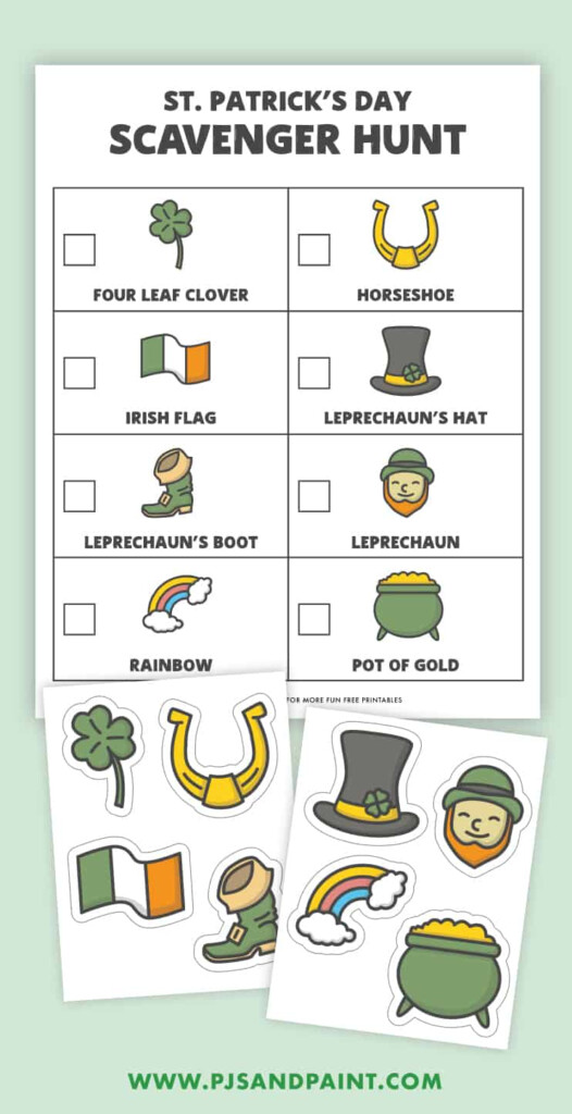 St Patrick s Day Scavenger Hunt Free Printable Game Pjs And Paint