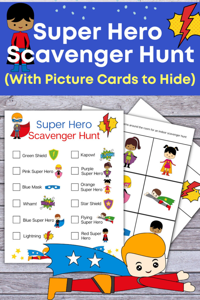 Super Hero Scavenger Hunt Superhero Treasure Hunt Printable For Kids 