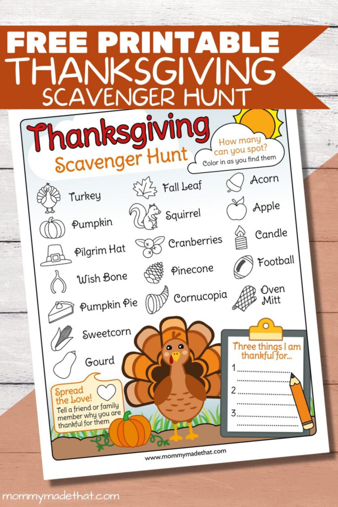 The Best Thanksgiving Scavenger Hunt Free Printable 