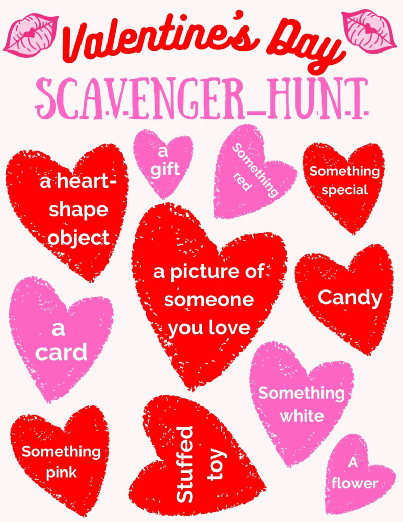 Valentine s Day Scavenger Hunt For Kids Free Printable