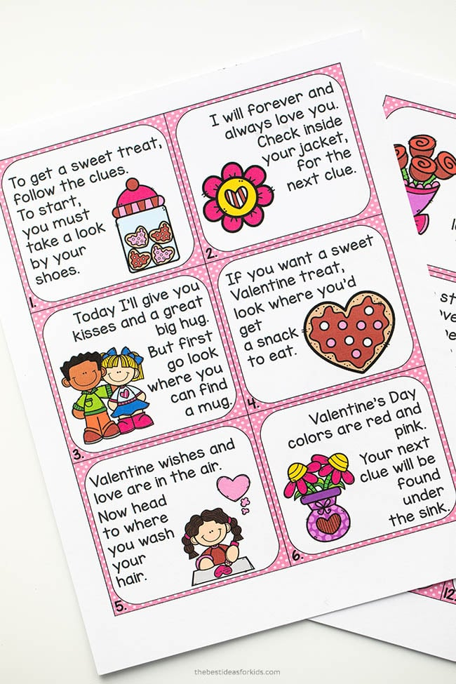 Valentine s Day Scavenger Hunt with Free Printable The Best Ideas 