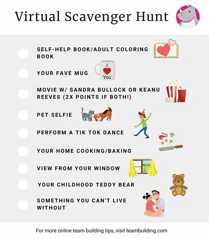 Virtual Scavenger Hunt Ideas Sample Lists